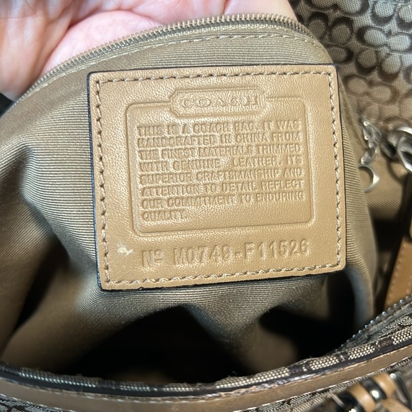 Coach Signature Jacquard Tan Leather Canvas “C” Monogram Tote Bag M0749-F11526 - Picture 7 of 10